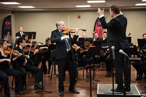 The Florida Orchestra performs a concert at Tampa General Hospital for staff and patients. 