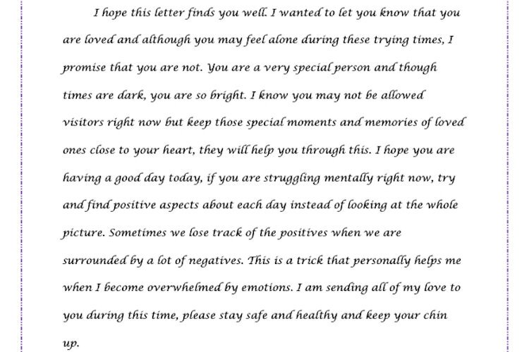 One of Emily Carter's letters to seniors.