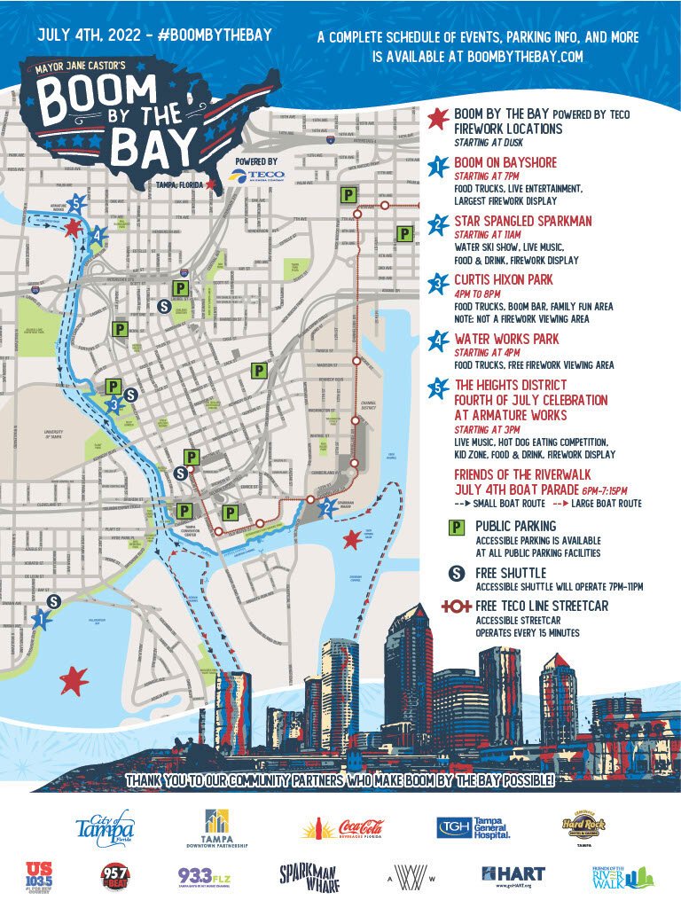 Boom by the Bay has a full day of events around downtown Tampa this July 4th. 