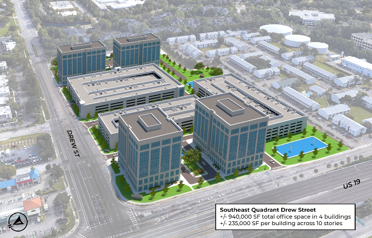 The Clearwater Economic Development Division's expanded focus on redevelopment opportunities in the city includes a web page and a 3D animation video showing conceptual redevelopment scenarios at prime intersections along the U.S 19 corridor.