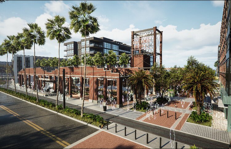 A rendering of the Gas Worx mixed-use development, which is under the first phase of construction between the Ybor Historic District and the Channel District.