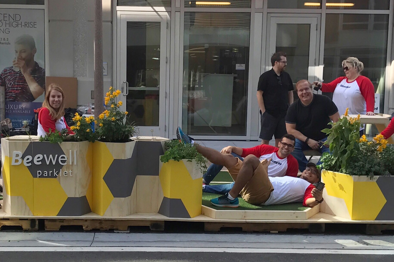 Gensler, a Tampa design firm, created one of seven temporary parklets that were showcased in the Channel District earlier this month. Semi-permanent parklets could be coming to Tampa next year.