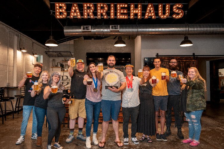 The BarrieHaus team celebrates their four gold medals and recognition as Best Small Brewery of the Year at March's 2024 Best Florida Beer Competition. The following month, BarrieHaus won its second gold medal at the prestigious World Beer Cup.