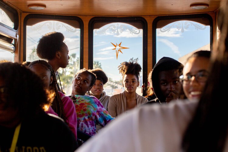 Students ride the African American Heritage Trail Trolley Tour learning about St. Pete’s African American history during times of segregation and integration, including key players of positive influence and some of the city’s more tumultuous history.
