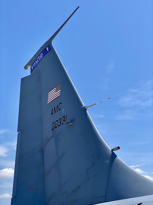 The rudder identifies the 6th Air Refueling Wing as part of Team MacDill, which includes members of the U.S. Air Force, Army, Navy, Marines and Coast Guard.