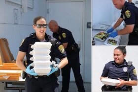 Clearwater Police thank the community on Facebook for bringing meals.