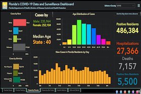 COVID-19 cases in Florida as of Aug. 3, 2020.