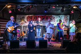 Founder Tom White on Stage with The Lent Rollers Sunday night (Sept. 27) during the 40th Anniversary celebration.