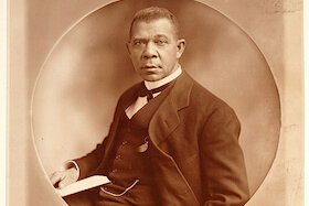 Portrait of Booker T. Washington.