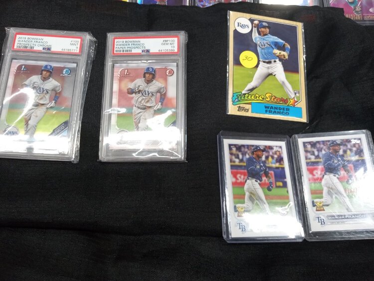 Tampa Bay Ray Wander Franco baseball cards are a red hot commodity in the sports collectibles market.