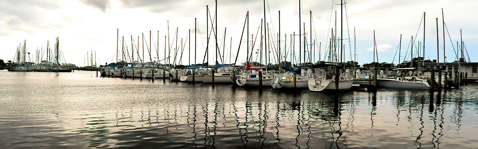 Sailboats dance in St. Pete’s Municipal Marina, an anchor of the city's Waterfront Arts District.