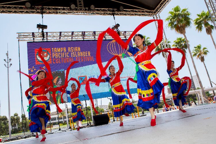 Live performances at the Tampa Asian Pacific Islander Cultural Festival included traditional dance.