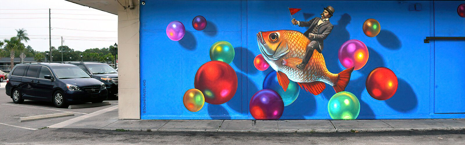 Whimsical and bright, “The Adventures of Señor Bubbles,” by artist Naomi Haverland, decorates the wall of laundromat Señor Bubbles in Clearwater's Downtown Gateway area.