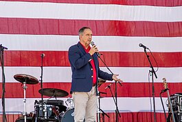 Mayor Bruce Rector speaks during Clearwater Honor Fest on May 25th.