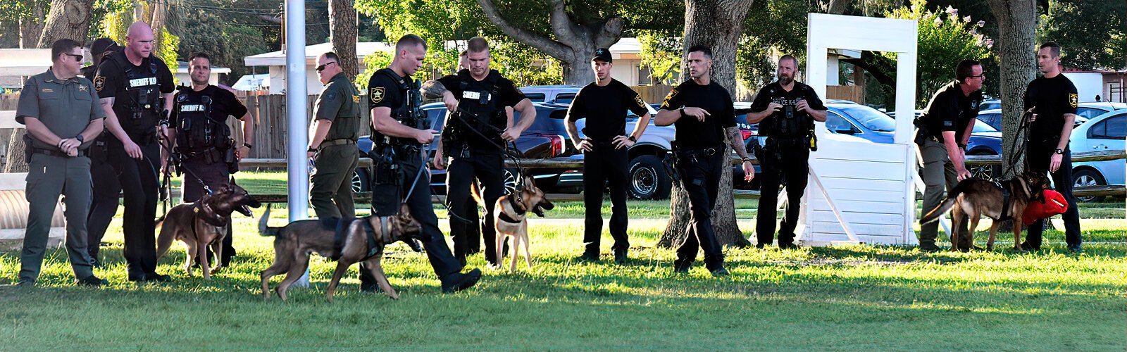 The Pinellas County Sheriff’s Office  K-9 squad gathers at England Brothers Park in Pinellas Park for the graduation ceremony of three K-9s.