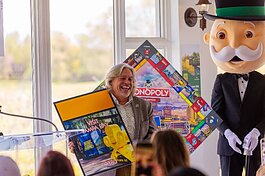 Visit Tampa Bay President and CEO Santiago C. Corrada at the event unveiling the Monopoly: Tampa edition board game.