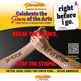 In September, Powerstories Theatre marks Suicide Prevention Month with a staged reading of playwright Stan Zimmerman’s “Right Before I Go.” 