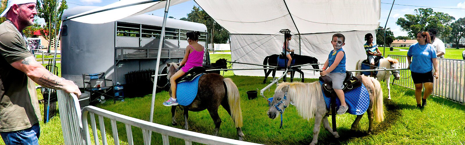  Riding a real pony is just one of many exciting experiences at the Suncoast Kids Extravaganza.