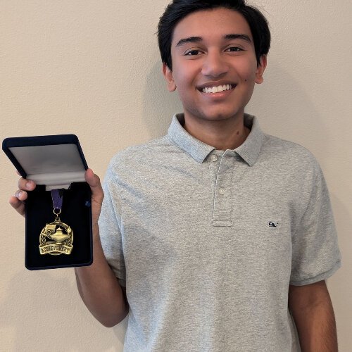 Jayen Patel with his YEA! Award medal