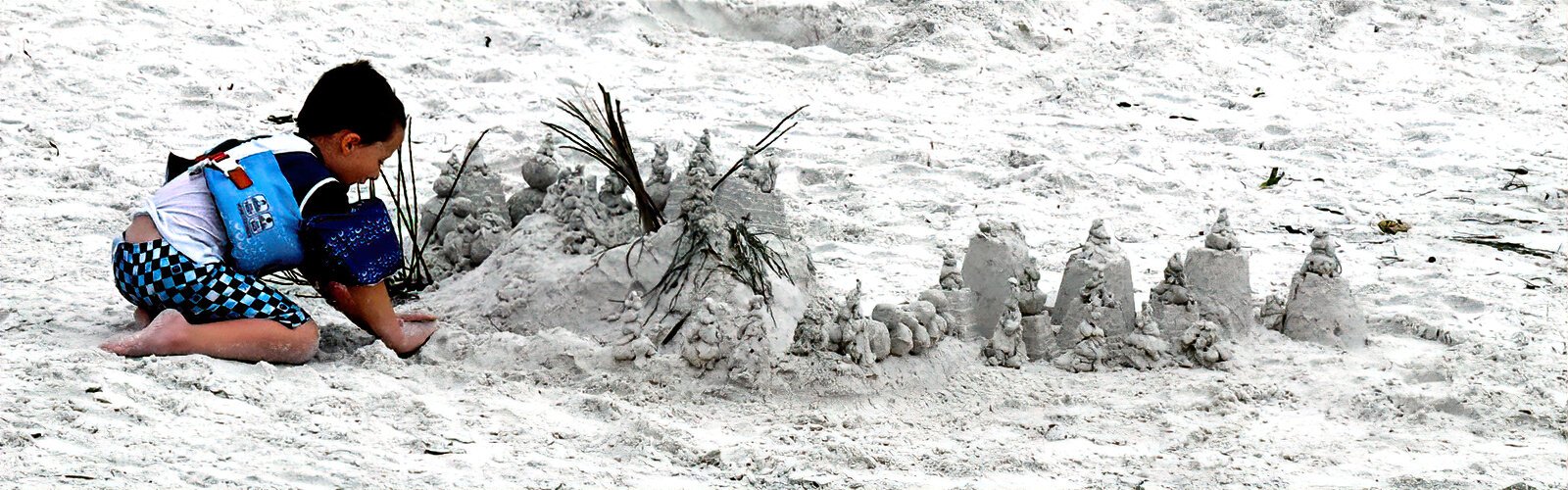  Building sand castles is a fun and creative activity at the beach.