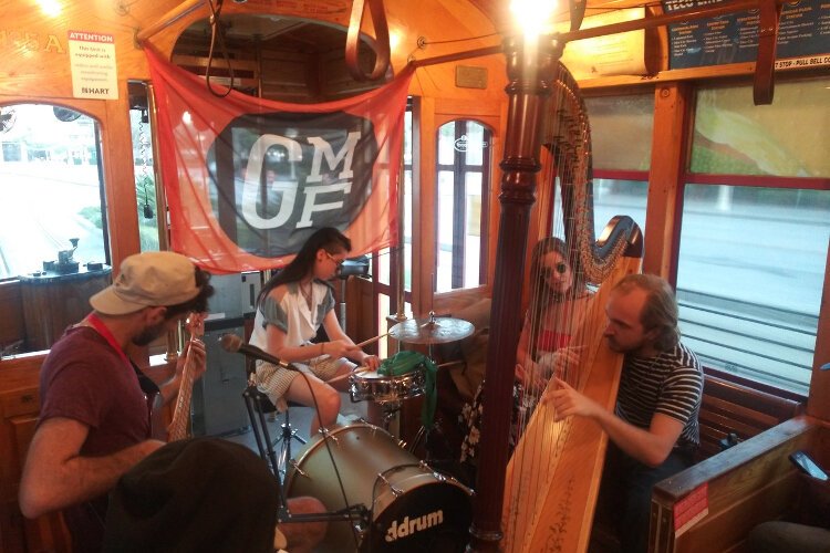 The group Garden Club performs during a past Streetcar Live concert series, which returns on September 27th and features musical performances on a TECO LIne streetcar traveling between Ybor City and downtown Tampa.