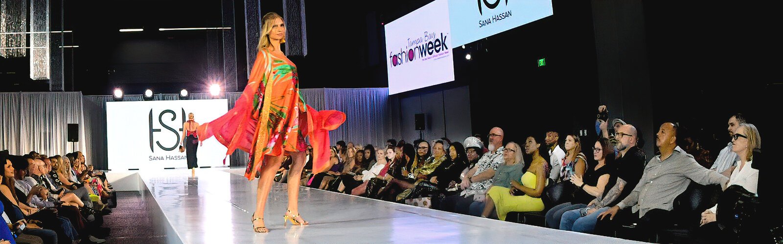 Blending Florida-inspired elegance with global influences, Bangladesh-born designer Sana Hassan’s collection is showcased with artistry and style.