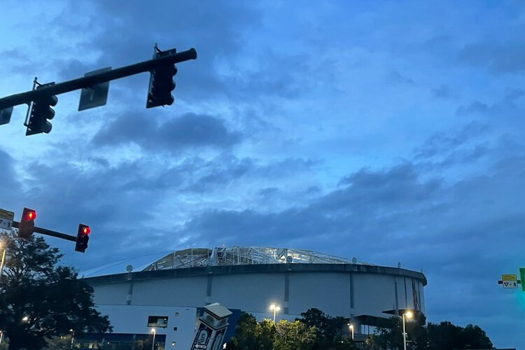 Milton hit areas of St. Pete with 101 mph wind gusts and ripped a large section of the roof off Tropicana Field.