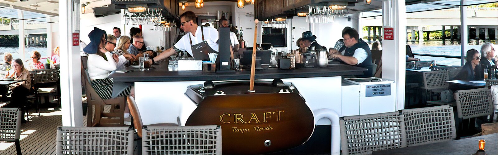 Craft features America’s first open kitchen with gas cooking aboard a river cruiser for a culinary experience to remember.