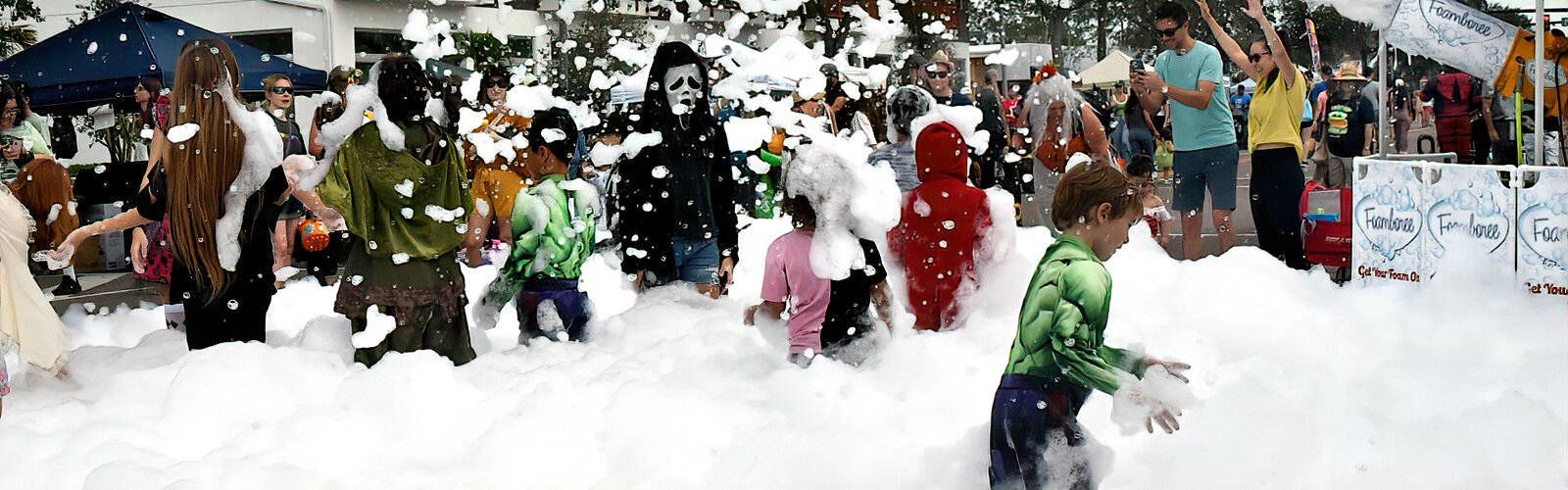 At St. Pete's Halloween on Central, the Foamboree wonderland is a non-stop foam party.