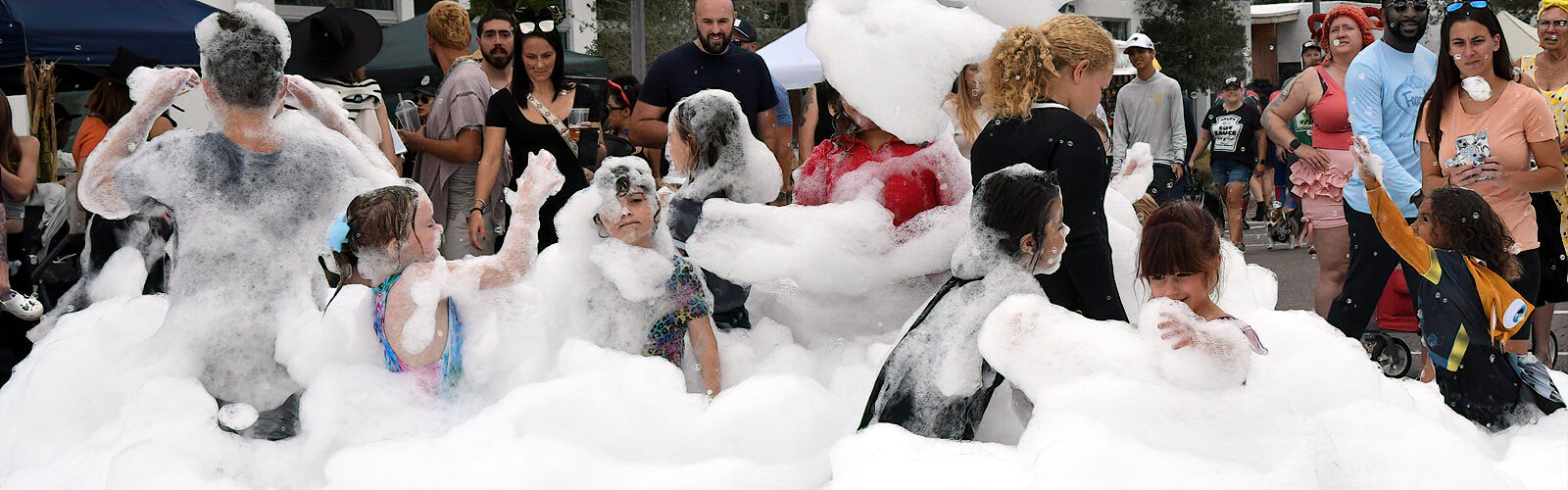 The foam zone is a place of endless fun and excitement for children of all ages at the Halloween on Central event.