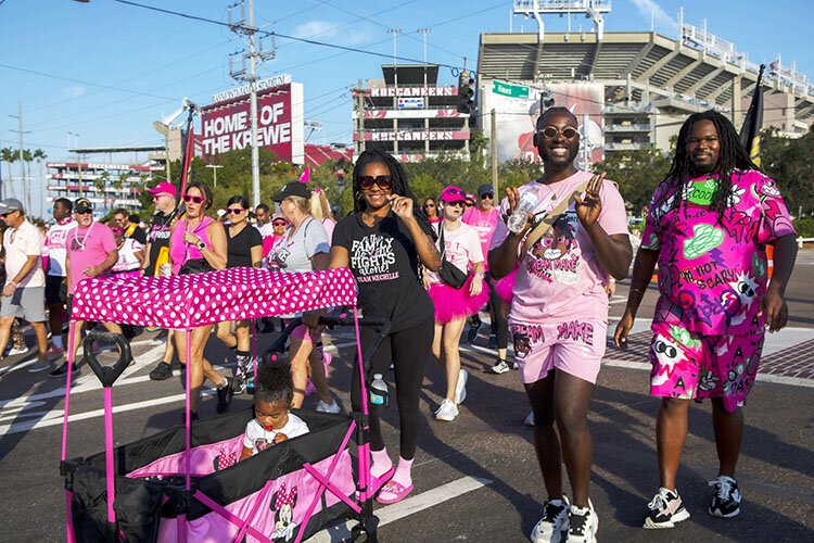 The annual Making Strides Against Breast Cancer walk is held in October to mark Breast Cancer Awareness Month.