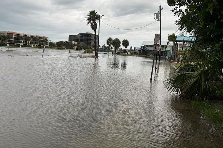 A photo of flooding in St. Pete Beach from Helene posted to the CRIS-HAZARD app.