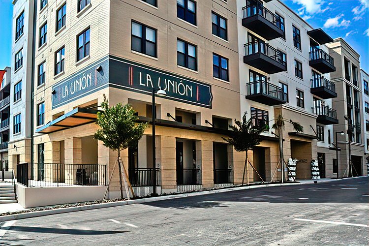 Gasworx, the massive mixed-use district between Tampa's Channel District and Ybor City, hits a milestone with the completion of its first development, La Unión Residence and Social Hall, a 317-luxury apartment community