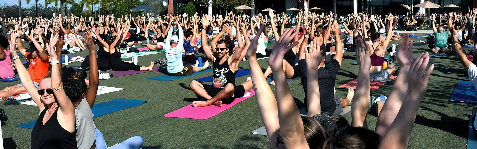 Ten local yoga studios come together at Tampa’s Armature Works for “Yoga Collaboration on The Lawn,” a fundraiser for Helene and Milton relief.