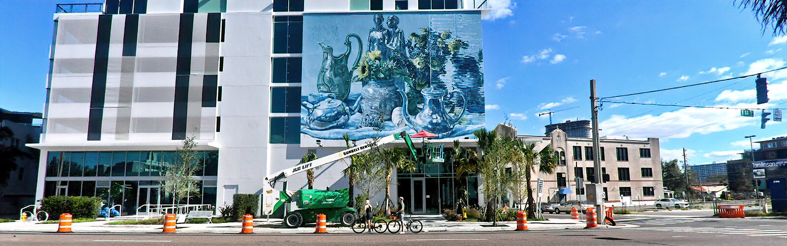 Produced by the St. Petersburg Arts Alliance, the 10th anniversary SHINE Festival’s 15 new murals include Australian artist Fintan Magee’s four-story mural on the Reflection condo tower.