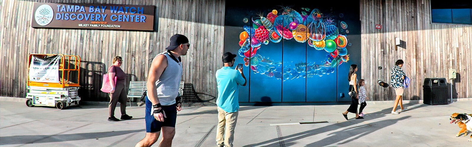 Florida artist Naomi Haverland’s “How’s the Water?” at Tampa Bay Watch Discovery Center is a SHINE Bright Spot and the first-ever mural on the St. Pete Pier.