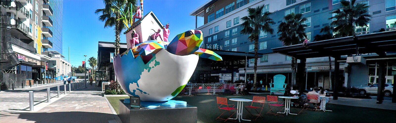 “Ecosystem,” the large-scale sculpture by Spanish artist Okuda San Miguel, is one of several public art installations nestled within the Midtown Tampa district.