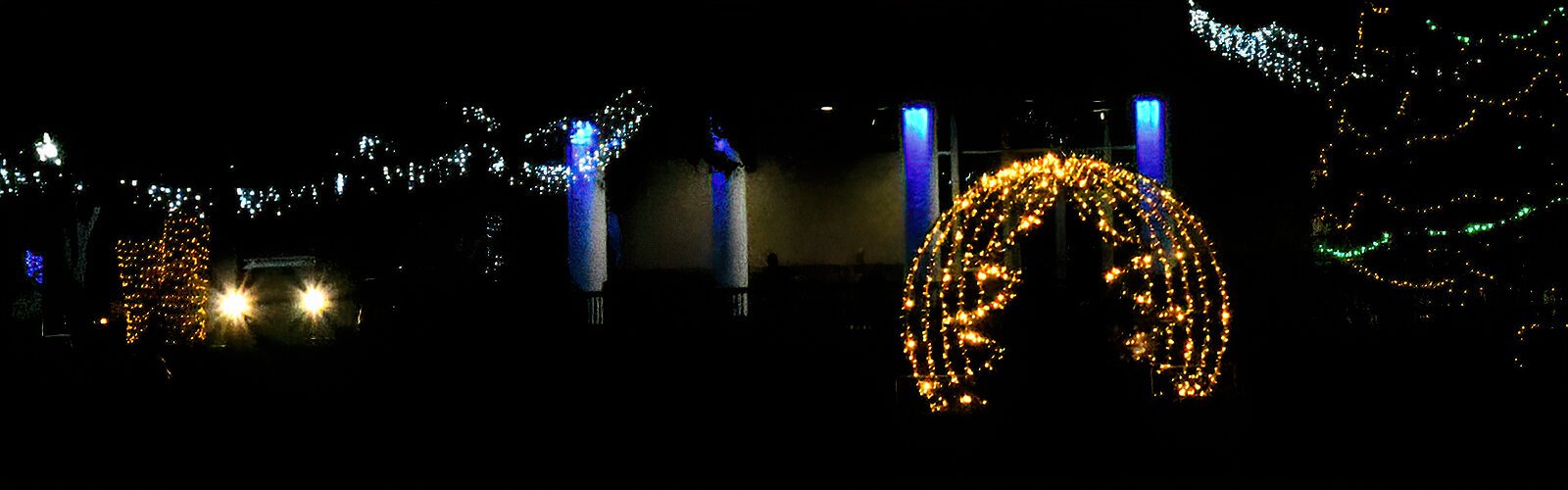 Holiday lights brighten a dark Largo Central Park