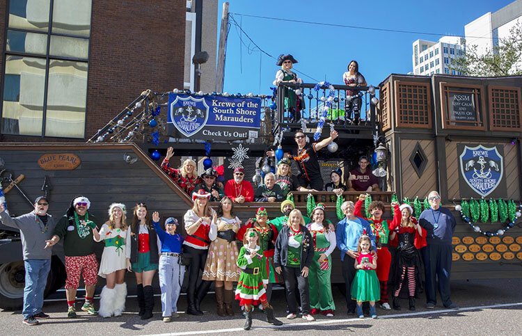 Marching bands, dance troupes, festive  Krewe floats, and Santa are all part of Tampa's 44th annual Santa Fest & Tree Lighting.