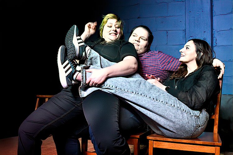  Improv performers Emi Rey, Dan Richard, and Liz Marcucci have some fun during their show at The Commodore.