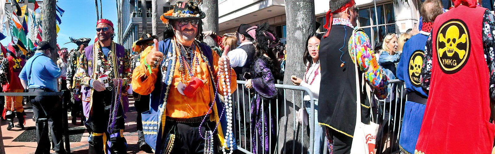 It’s a full-blown pirate invasion at the Tampa Convention Center before the afternoon parade down Bayshore Boulevard.