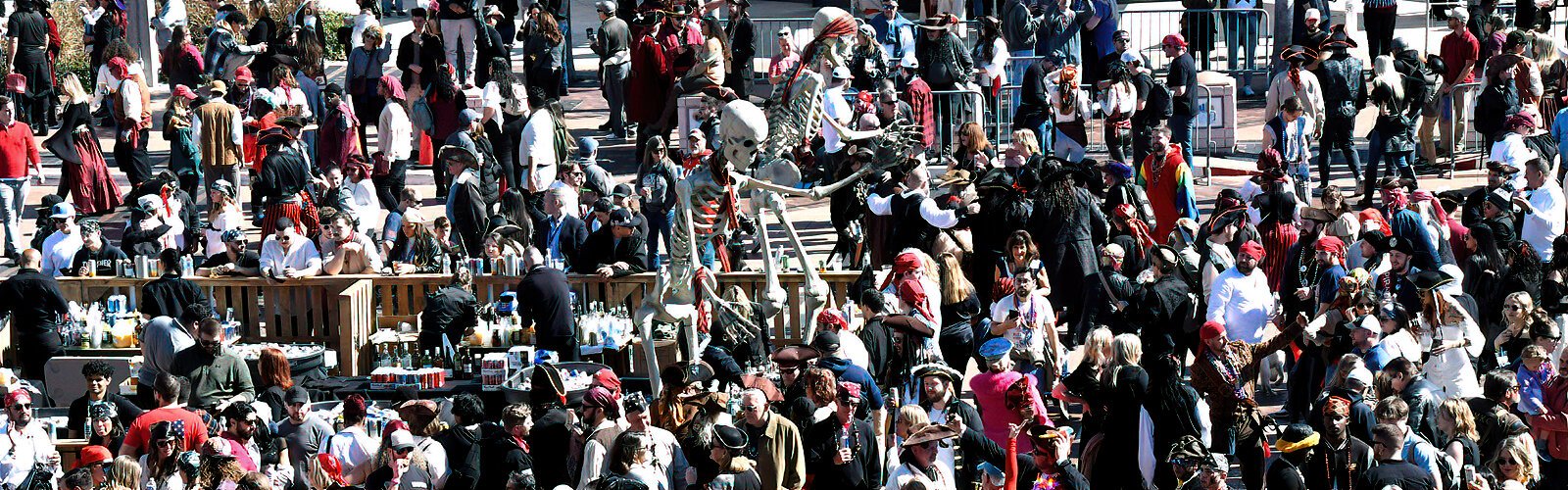 Thousands converge on the Tampa Convention Center to celebrate the Gasparilla pirate invasion. 