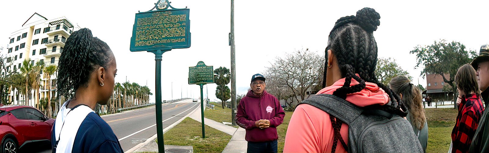  Two historical markers on North Boulevard honor Clara C. Frye who built the city’s first Black hospital in 1923, and Howard W. Blake High School, which was integrated as a junior high school in 1971.