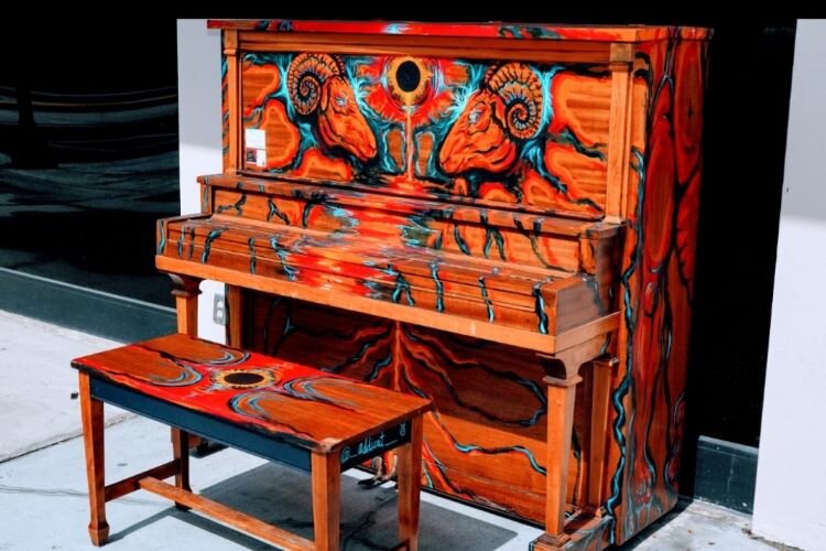 Located at Hillsborough Community College's Ybor campus, "Charge," painted by artist and conservationist Addison Hoven, is Tampa Tunes' thirs piano installation.