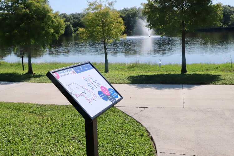 A map of the StoryWalk at Carrollwood Village Park.